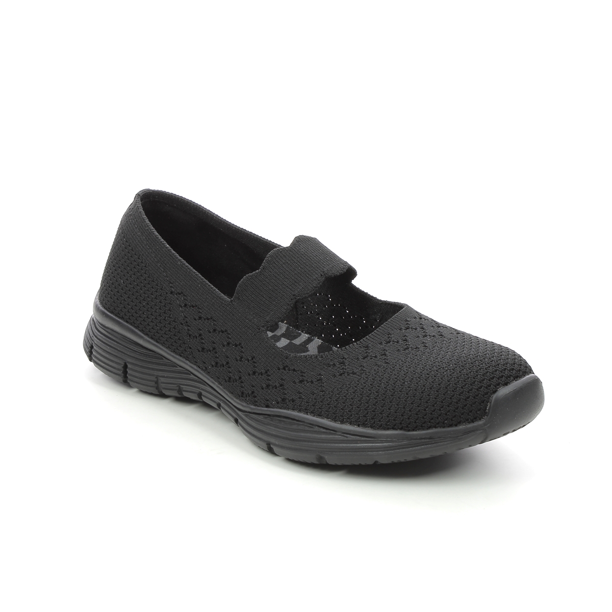 Skechers Seager Power BBK Black Womens Mary Jane Shoes 49622 in a Plain Man-made in Size 4