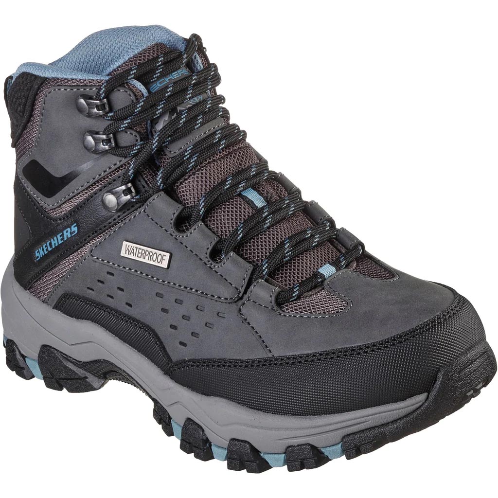 Skechers Selmen Tex Relaxed CCL Grey Womens walking boots 158257 in a Plain Man-made in Size 6