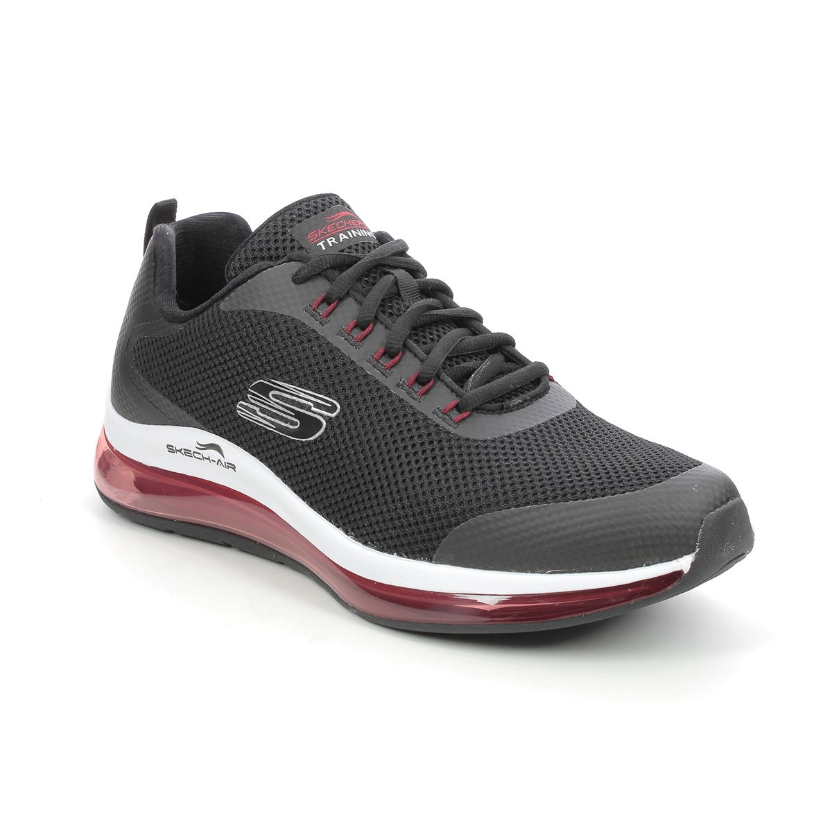 Skechers Skech Air 2 Mens Black Red Mens Trainers 232036 In Size 8.5 In Plain Black Red