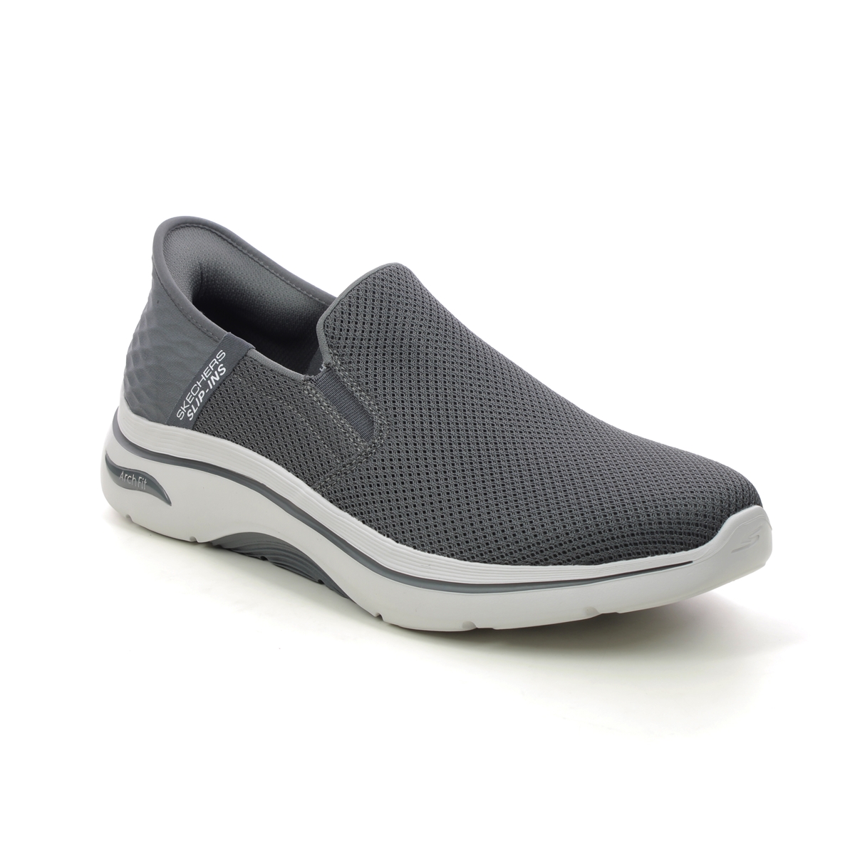 Skechers Slip Ins Arch 2 CHAR Charcoal Mens trainers 216600 in a Plain Textile in Size 8