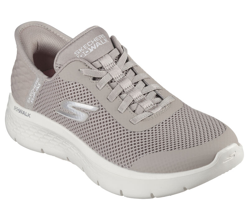 Skechers Slip Ins Go Walk Bungee TPE Taupe Womens trainers 124836