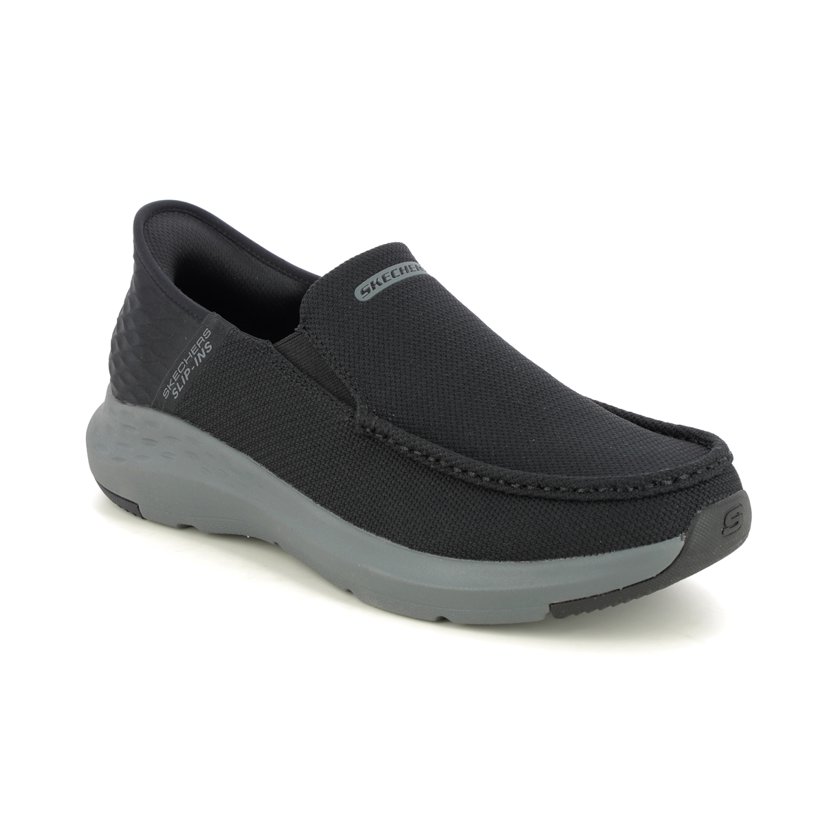 Skechers Slip Ins Parson BKCC Black Charcoal Grey Mens Skechers Slip Ins 204804 in a Plain Textile in Size 11