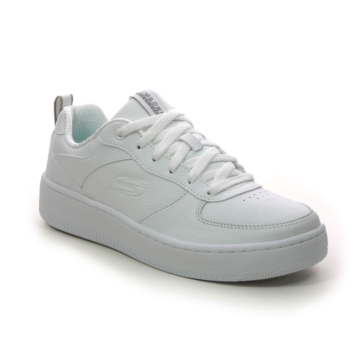 Skechers Sport Court 92 WHT White Womens trainers 149763 in a Plain Leather in Size 4