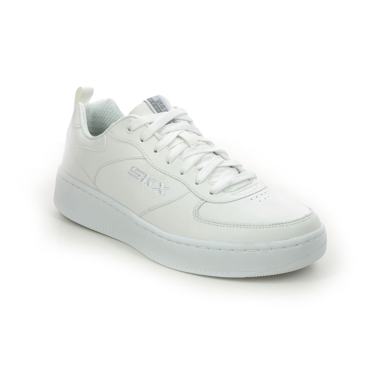 Skechers Sport Court Mens WHT White Mens trainers 237188 in a Plain Leather in Size 6
