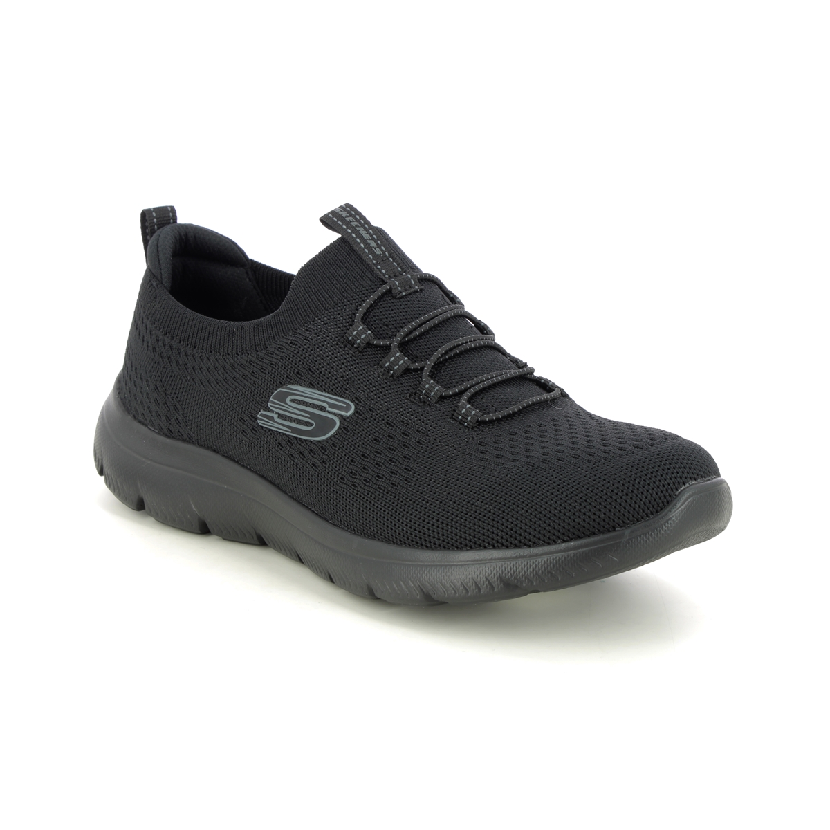 Skechers Summits Bungee BBK Black Womens trainers 150116 in a Plain Textile in Size 3