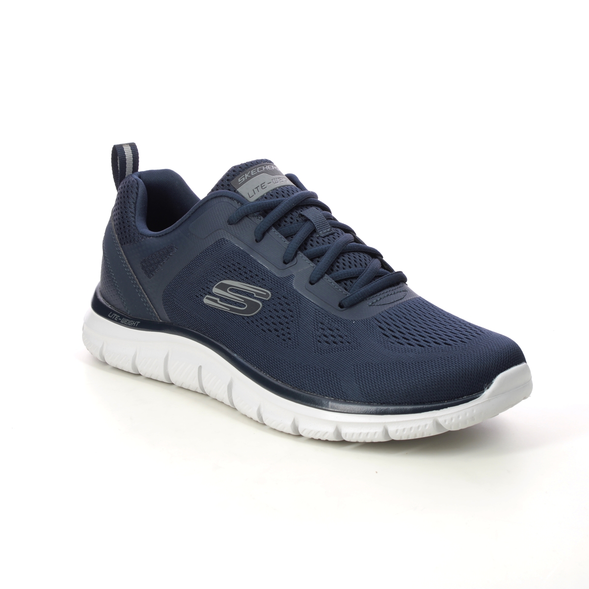 Skechers Track Broader NVY Navy Mens trainers 232698 in a Plain Textile in Size 7