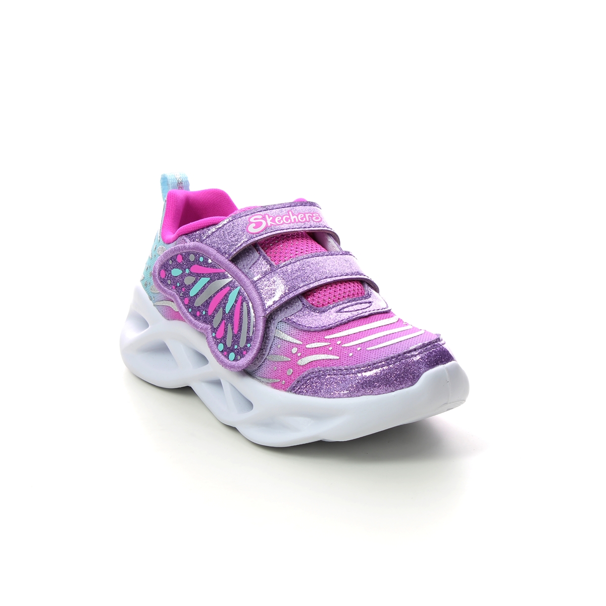 Skechers Twisty Brights Pink Kids Girls Trainers 302754N In Size 25 In Plain Pink For kids