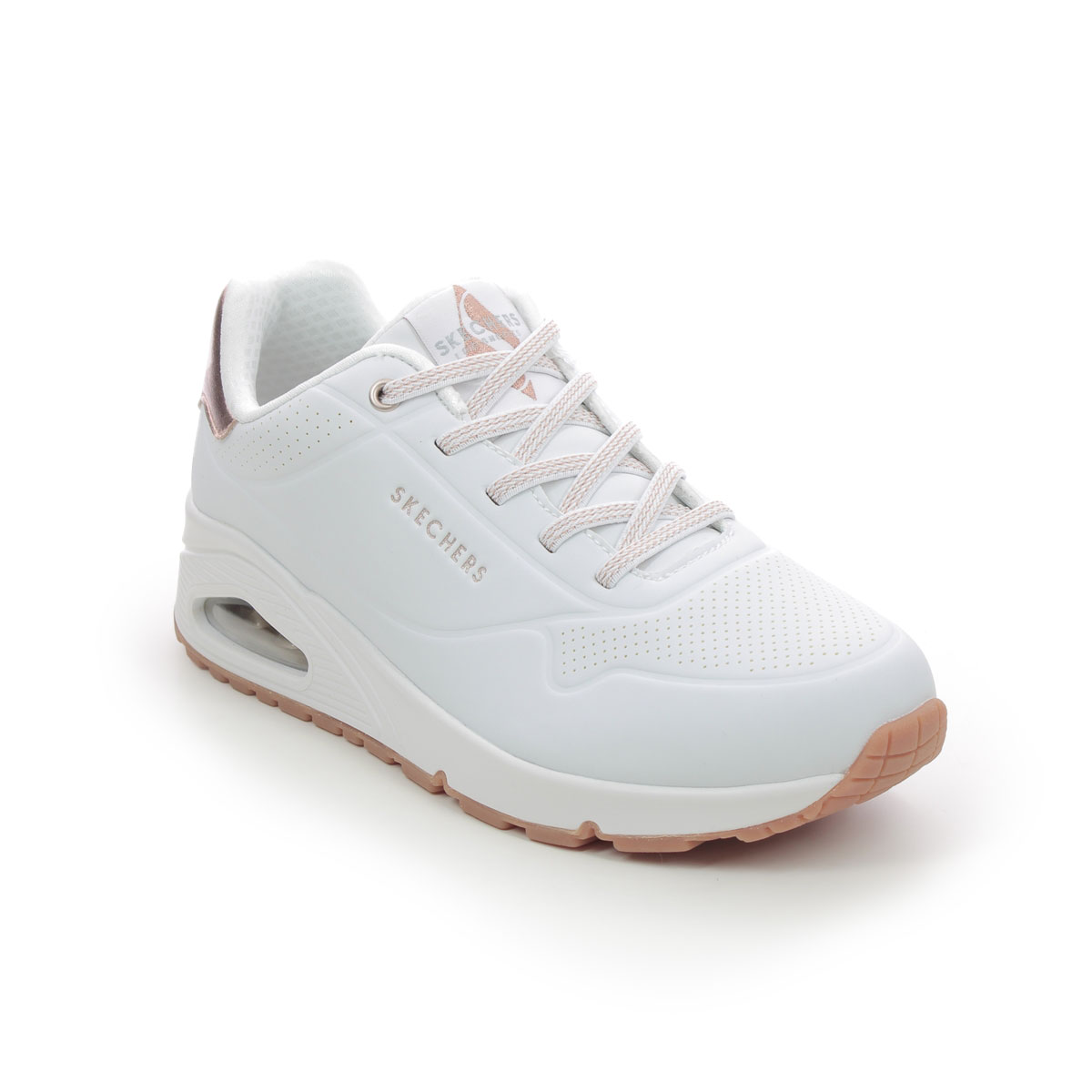 Skechers Uno WHT White Womens trainers 155196 in a Plain Man-made in Size 4.5