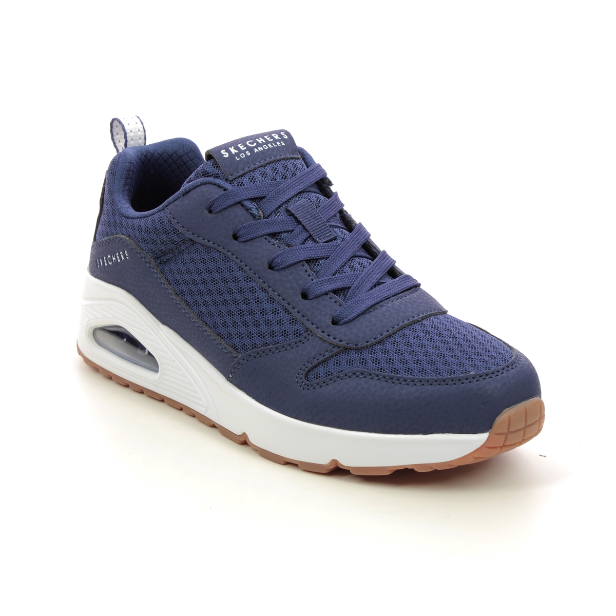 Skechers Uno Lite Lace Navy Kids Trainers 403667L In Size 34 In Plain Navy For kids