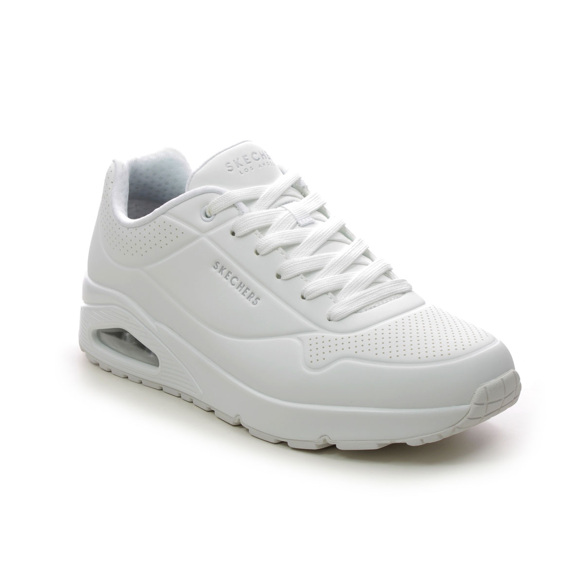 Skechers Uno Mens W White Mens trainers 52458 in a Plain Man-made in Size 7
