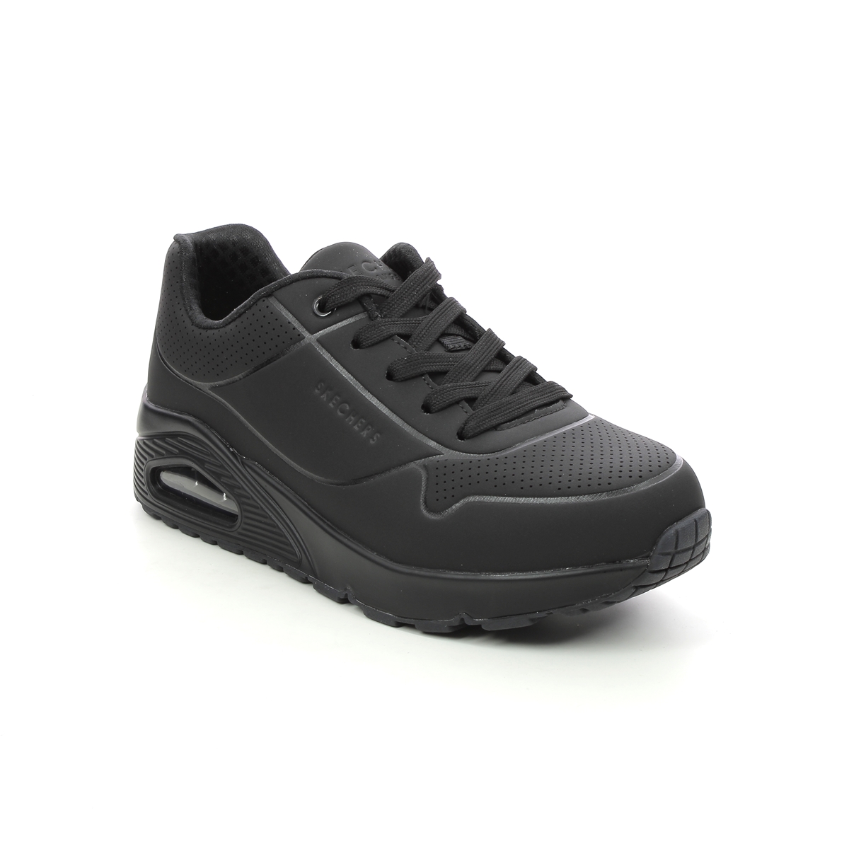 Skechers Uno Stand Air Jnr Black Kids Trainers 403674L In Size 35 In Plain Black For kids