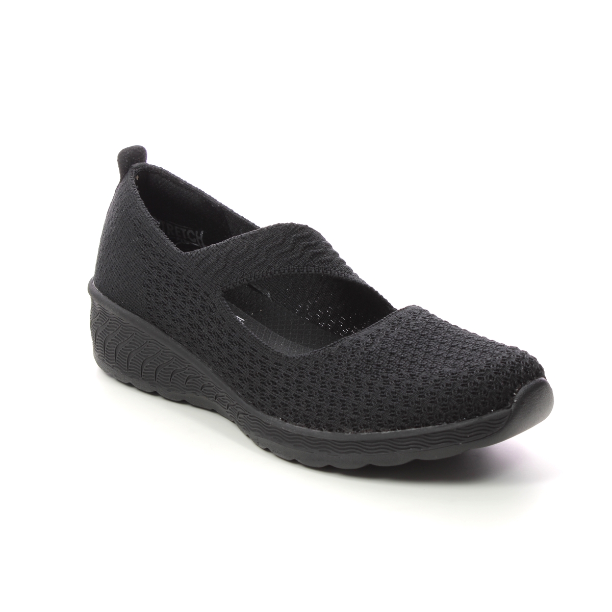 Skechers Up Lifted Relaxed Fit BBK Black Womens Mary Jane Shoes 100453