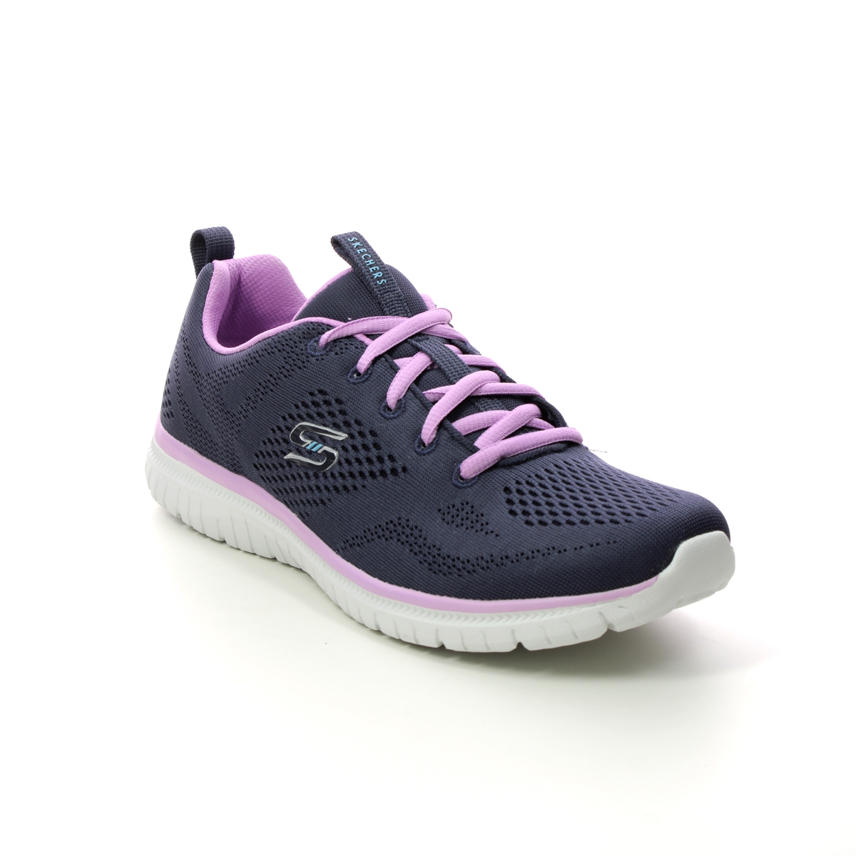 Skechers Virtue Kind Favor Navy Lavender Womens Trainers 104412 In Size 7 In Plain Navy Lavender