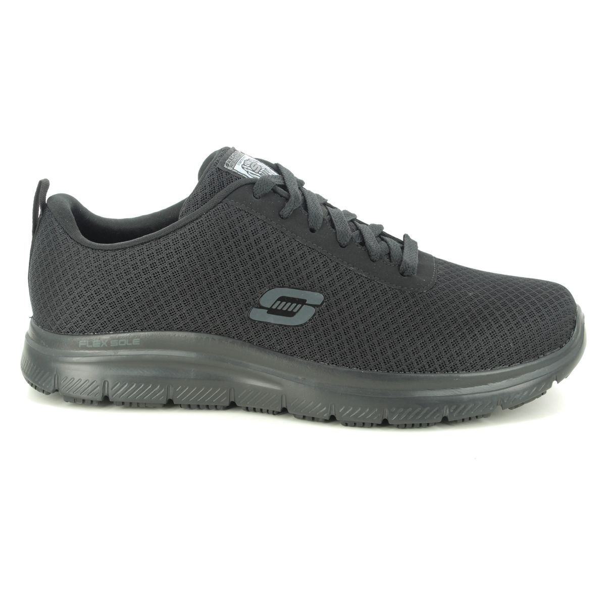 Skechers Work Advant Slip Resistant BLK Black Mens Work Shoes 77125EC