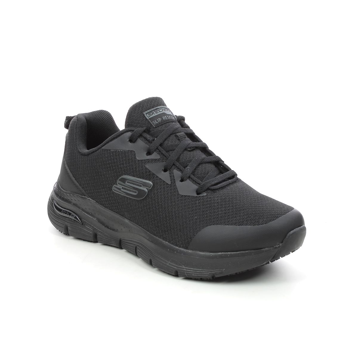 Skechers Work Arch Fit BLK Black Womens trainers 108019EC in a Plain Man-made in Size 6