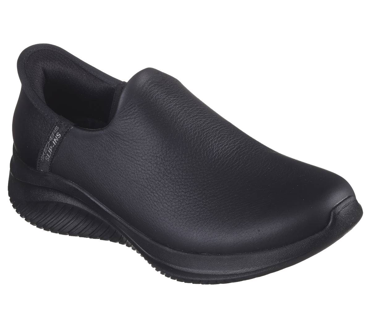 Skechers Work Slip Ins Ultra Flex BBK Black Womens trainers 149593 in a Plain Leather and Textile in Size 4