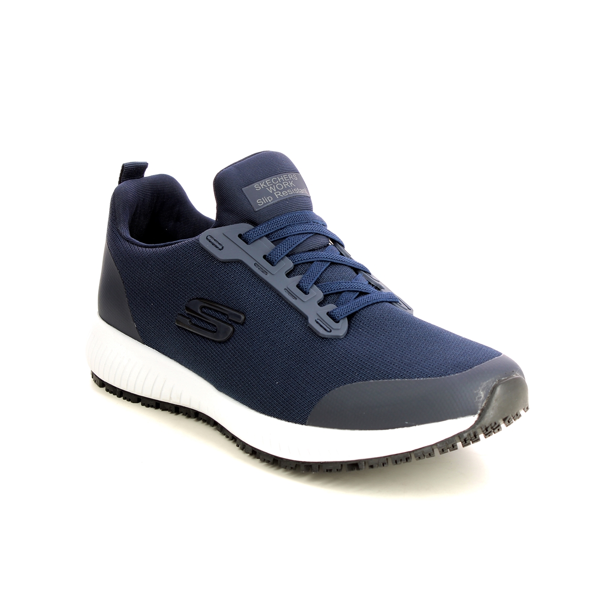 Skechers Work Squad Slip Resistant NVY Navy Womens trainers 77222EC in a Plain Textile in Size 9