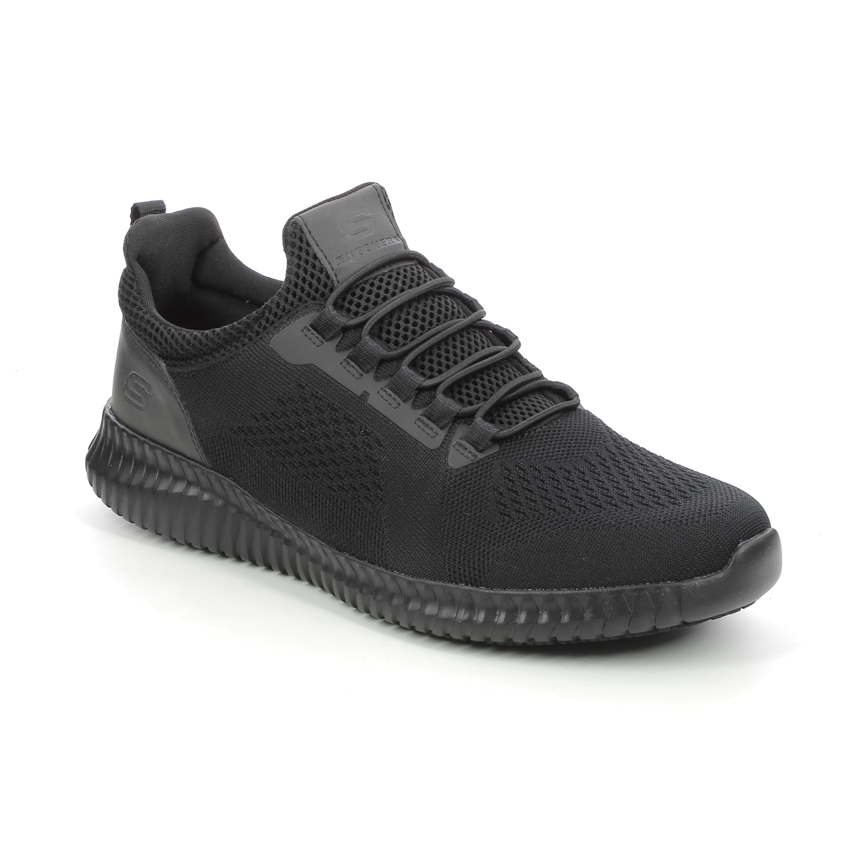 Skechers Work Trainer Cessnock Relaxed Black Mens Trainers 77188Ec In Size 9.5 In Plain Black