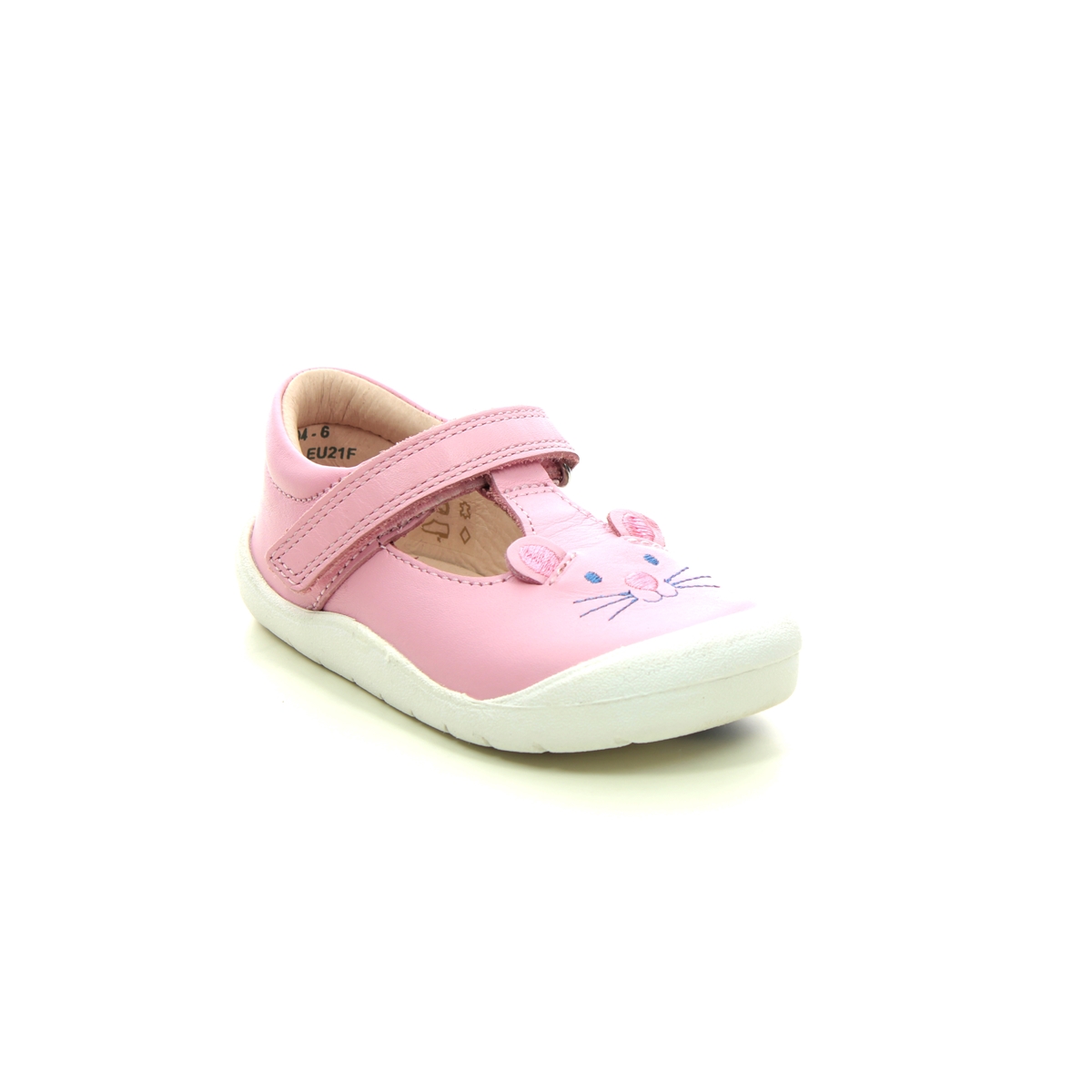 Start Rite - Buddy T Bar In Pink Leather 0794-66F In Size 4 In Plain Pink Leather First And Baby Shoes  In Pink Leather For kids
