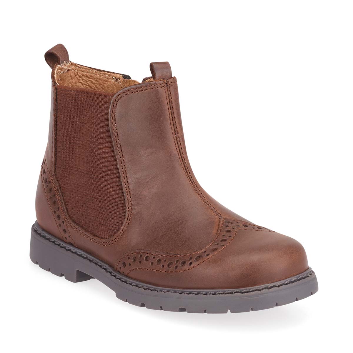 Start Rite - Chelsea In Brown Leather 1727-06F In Size 1 In Plain Brown Leather Girls Boots  In Brown Leather