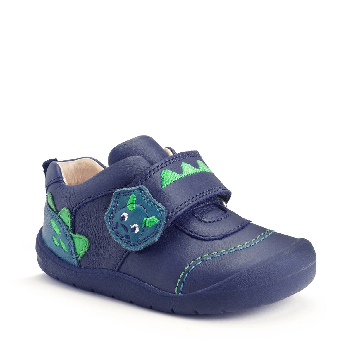 Start Rite Dino Foot 1v BLUE LEATHER Kids Boys Toddler Shoes 0829-96F in a Plain Leather in Size 5.5
