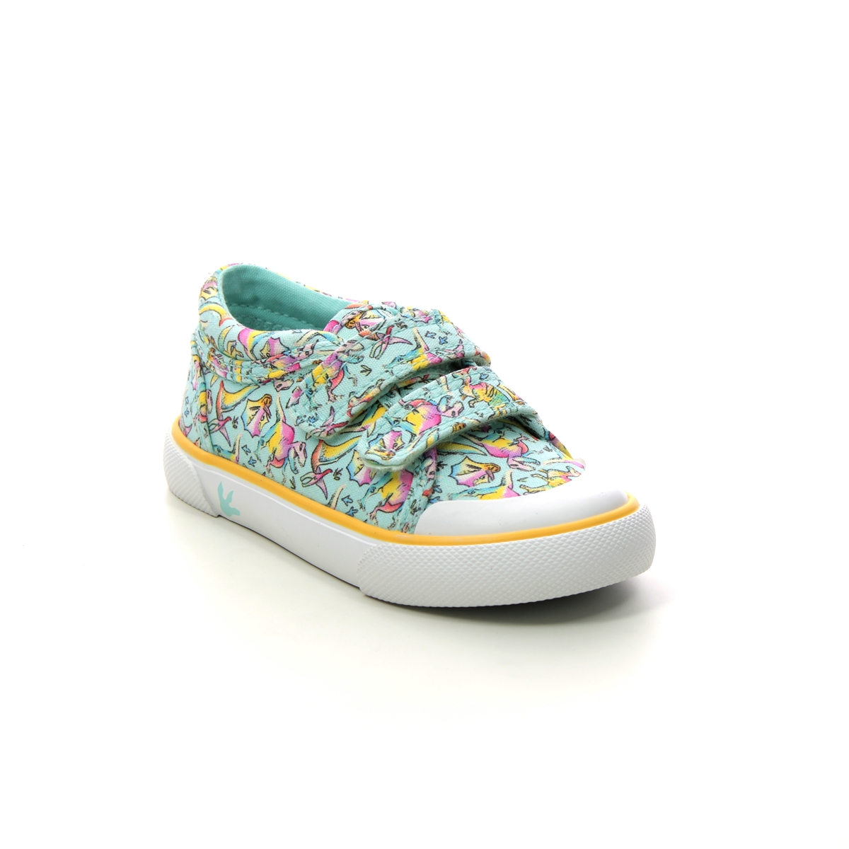 Start Rite Dino Mite Canvas Blue multi Kids toddler girls trainers 6192-56F in a Plain Canvas in Size 6