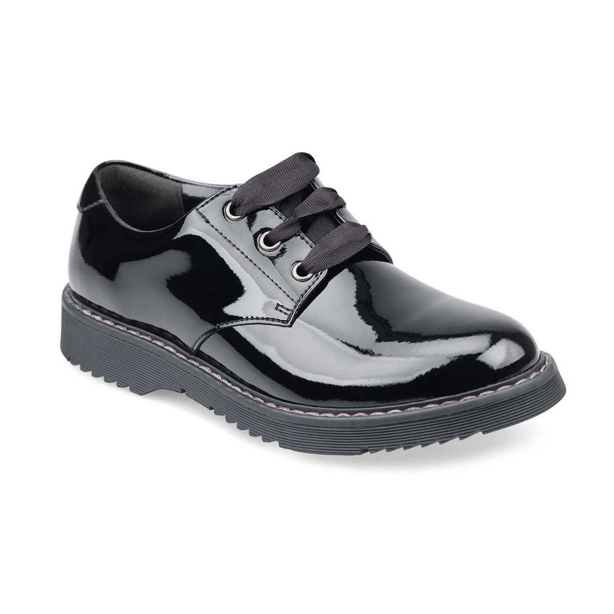 Start Rite Impact Lace Black patent Kids Girls shoes 3518-36F in a Plain Leather in Size 39
