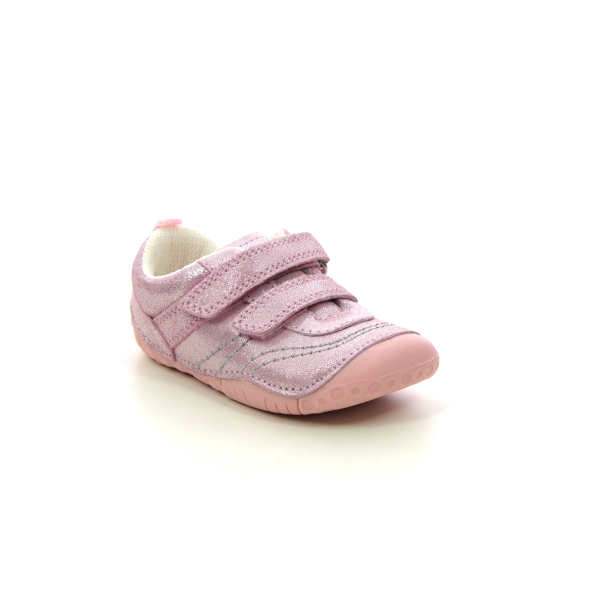 Start Rite - Little Smile 2V In Pink Glitter 0823-66F In Size 4.5 In Plain Pink Glitter First And Baby Shoes  In Pink Glitter For kids