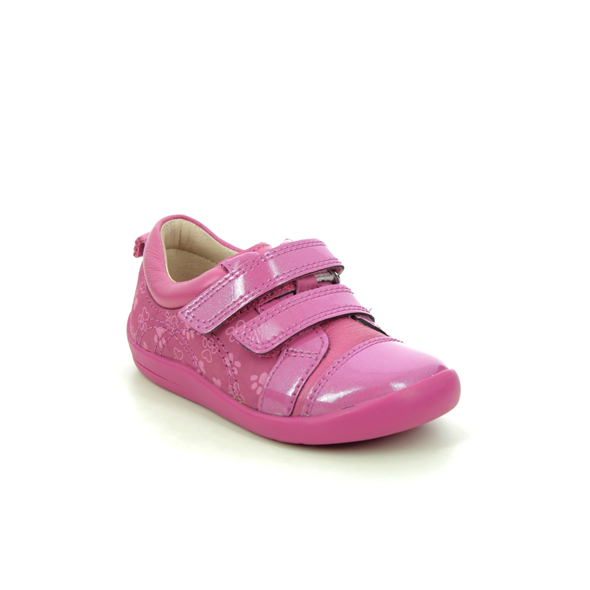 Start Rite - Pawprint In Hot Pink 0799-66F In Size 4 In Plain Hot Pink 1St Shoes & Prewalkers  In Hot Pink For kids