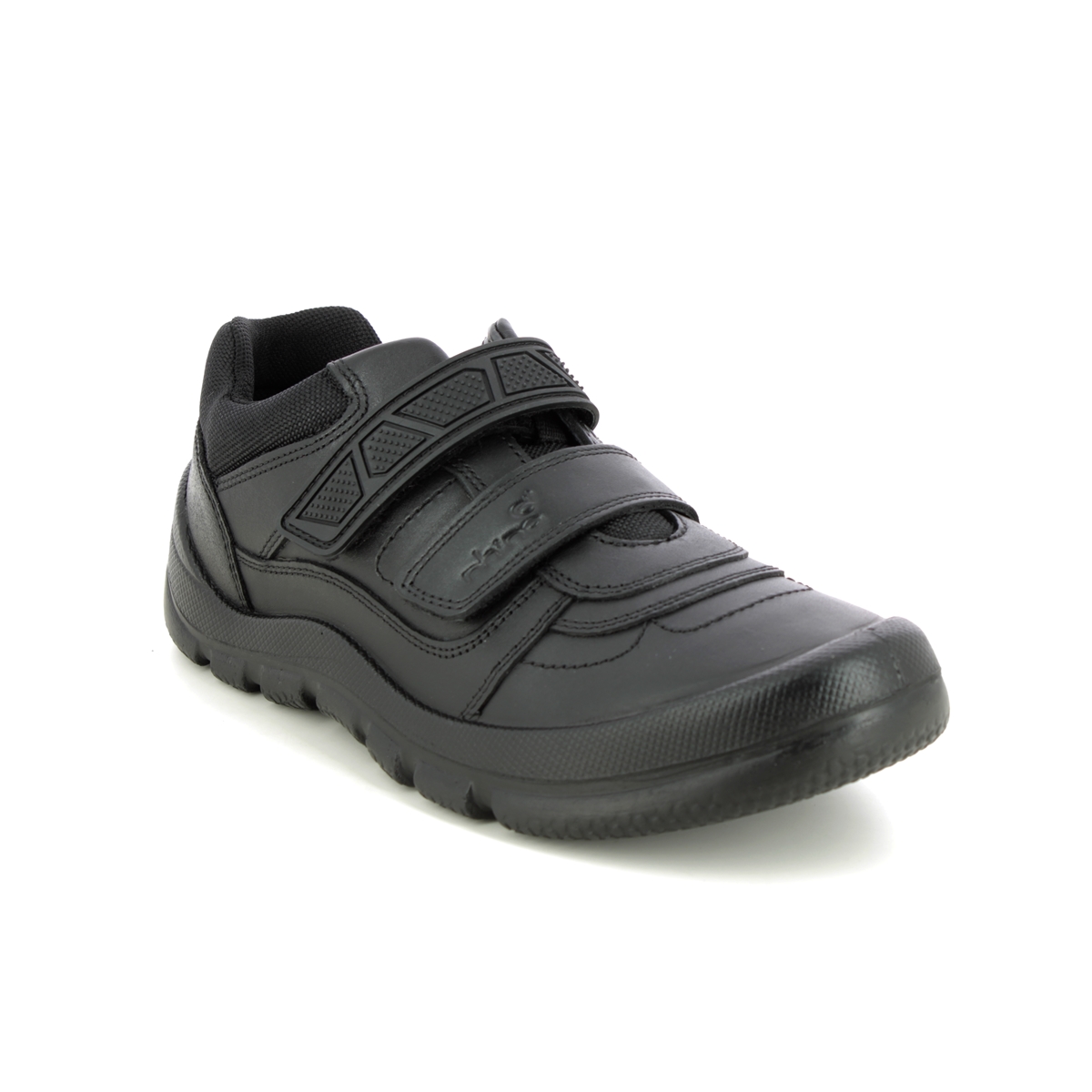 Start Rite - Rhino Warrior In Black Leather 8237-76F In Size 3 In Plain Black Leather For School Boys Shoes  In Black Leather For kids