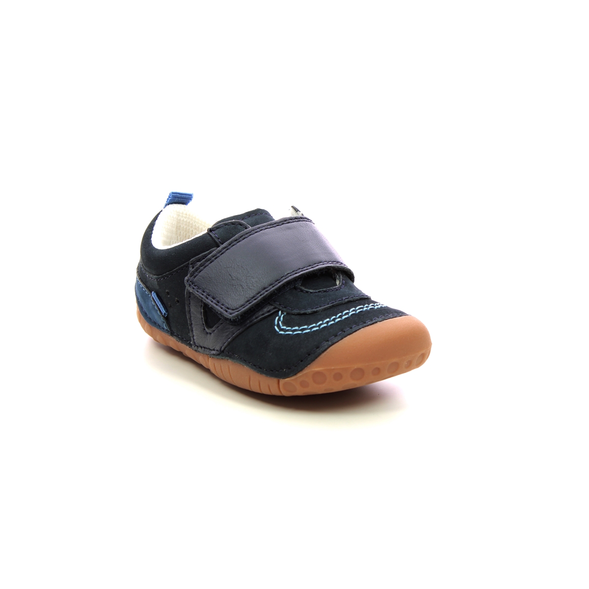 Start Rite - Shuffle 1V In Navy Leather 0786-96F In Size 2 In Plain Navy Leather Boys First And Toddler Shoes  In Navy Leather