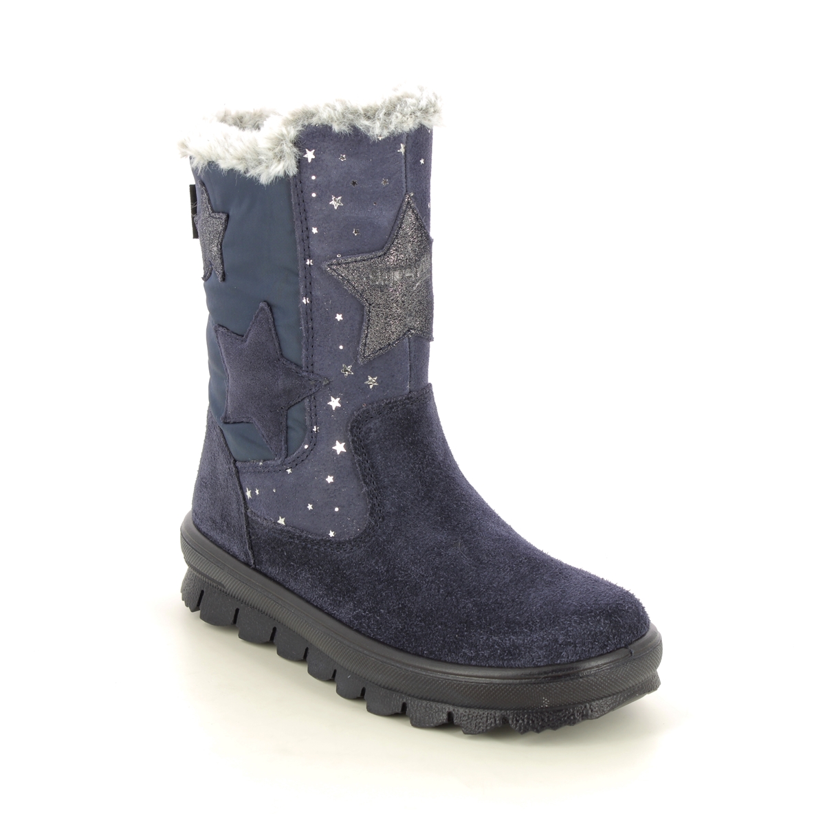 Superfit Flavia Star Gtx Navy Suede Kids Girls boots 1000219-8000 in a Plain Leather in Size 34