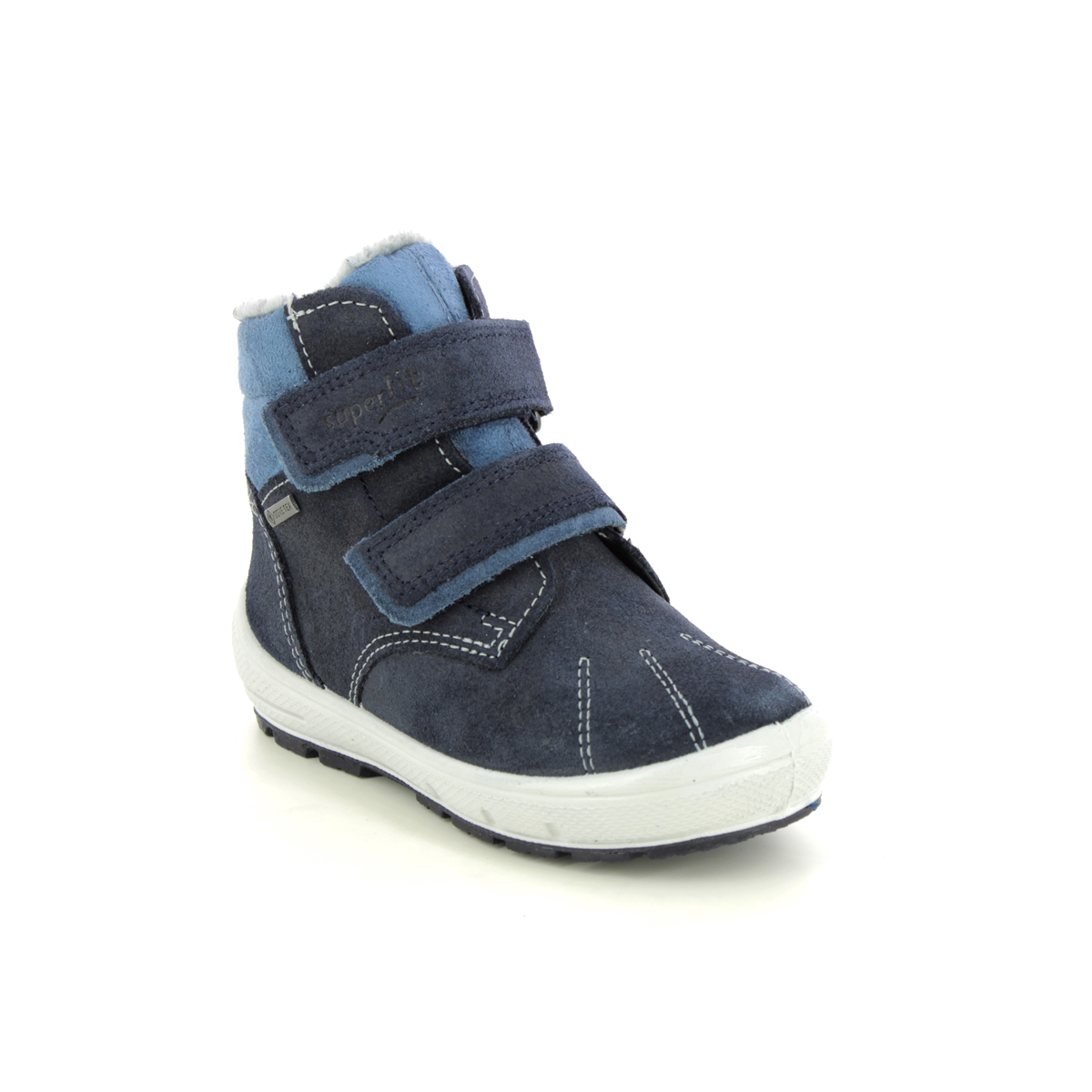 Superfit Groovy Gtx Navy Light Blue Kids Toddler Boys Boots 1006317-8000 in a Plain Leather in Size 29