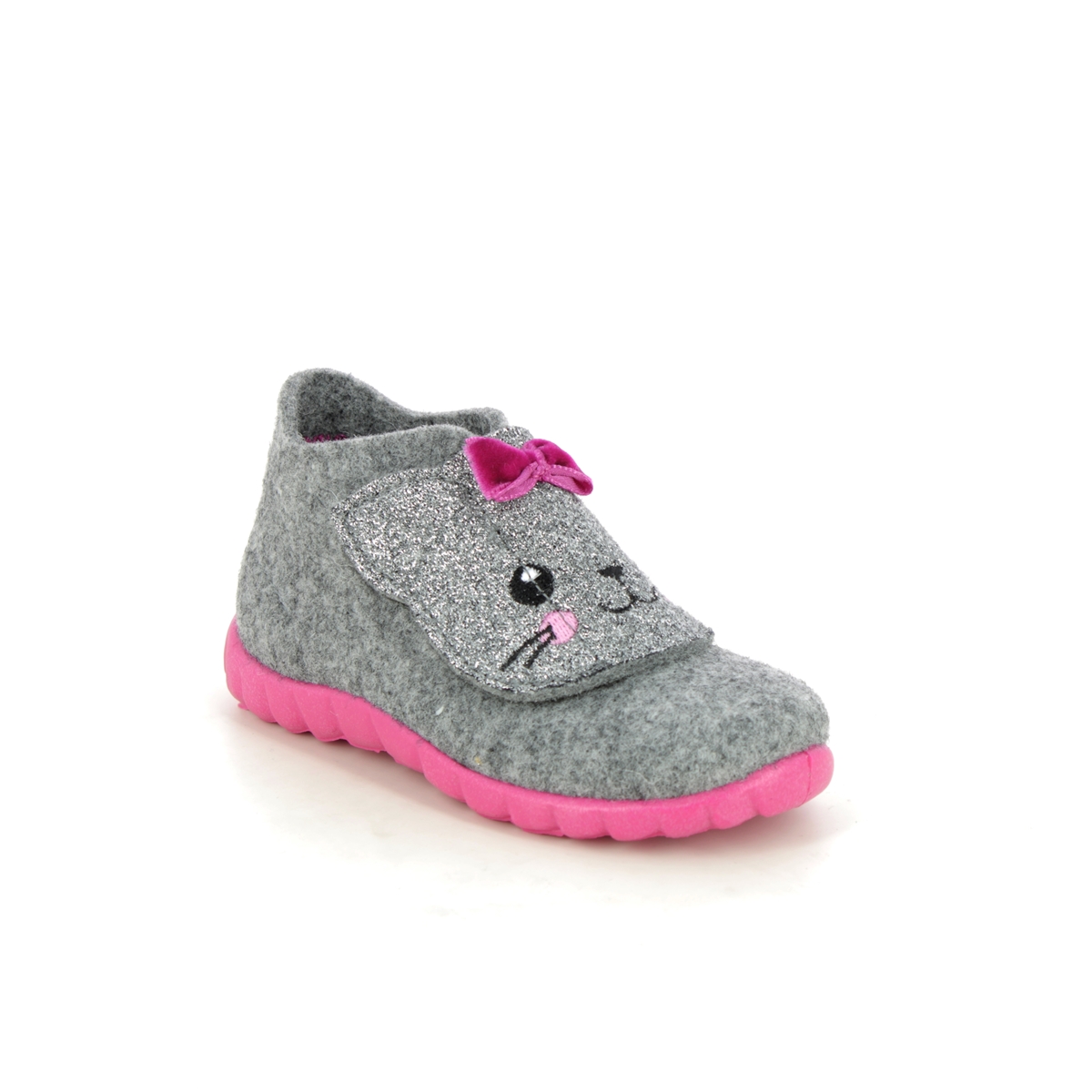 Superfit Happy Cat Grey Pink Kids slippers 0800295-2500 in a Plain  in Size 25