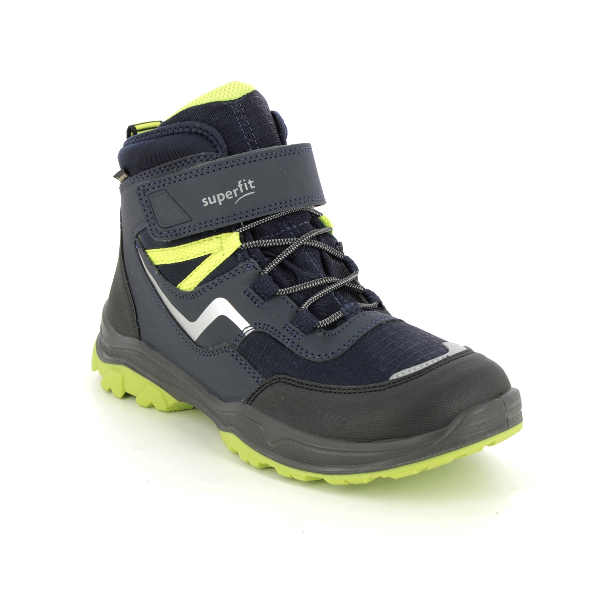 Superfit Jupiter Bungee Gtx Navy Lime Kids Boys Boots 1000074-8000 In Size 34 In Plain Navy Lime For kids
