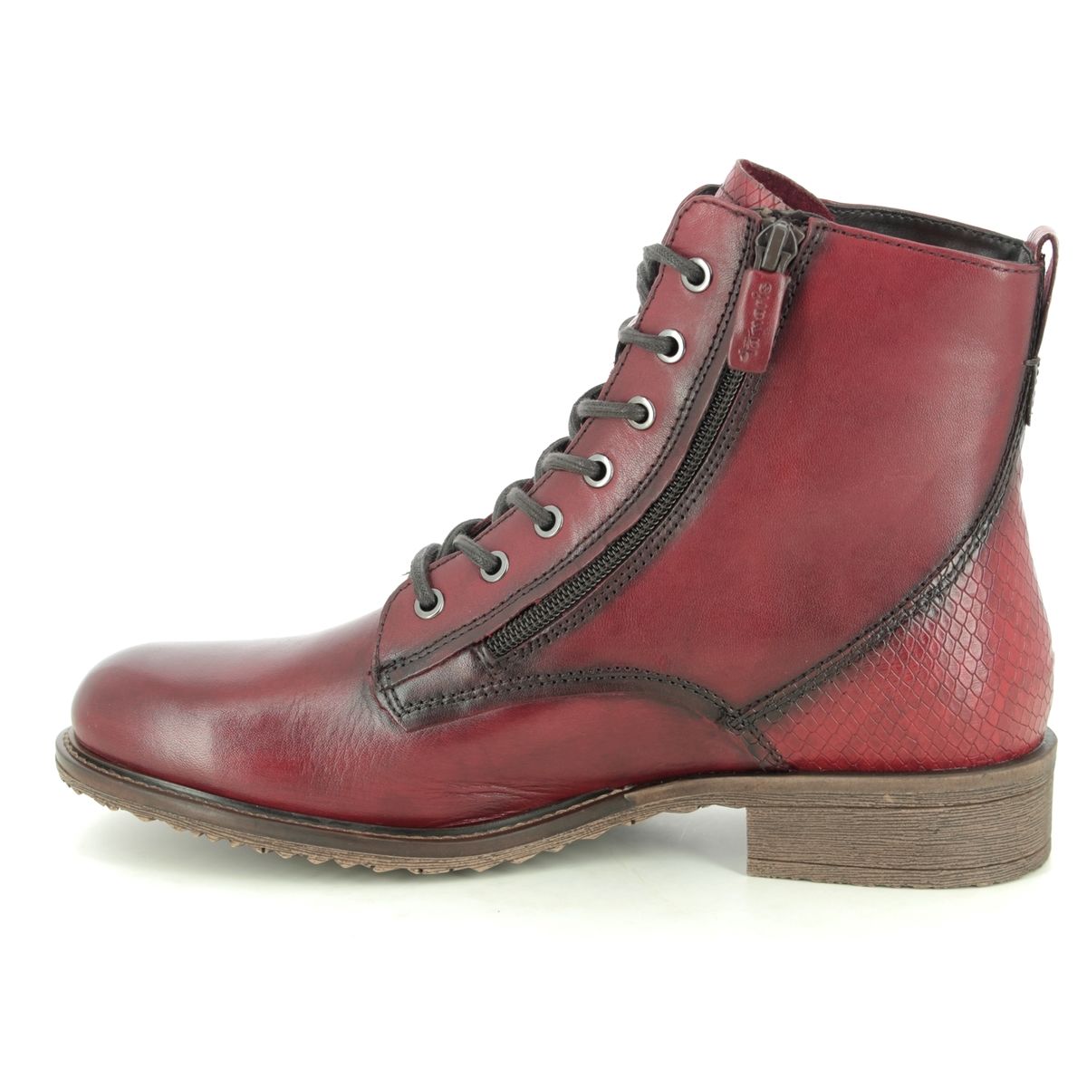 Tamaris Anouk 25211-25-591 Red leather Lace Up Boots