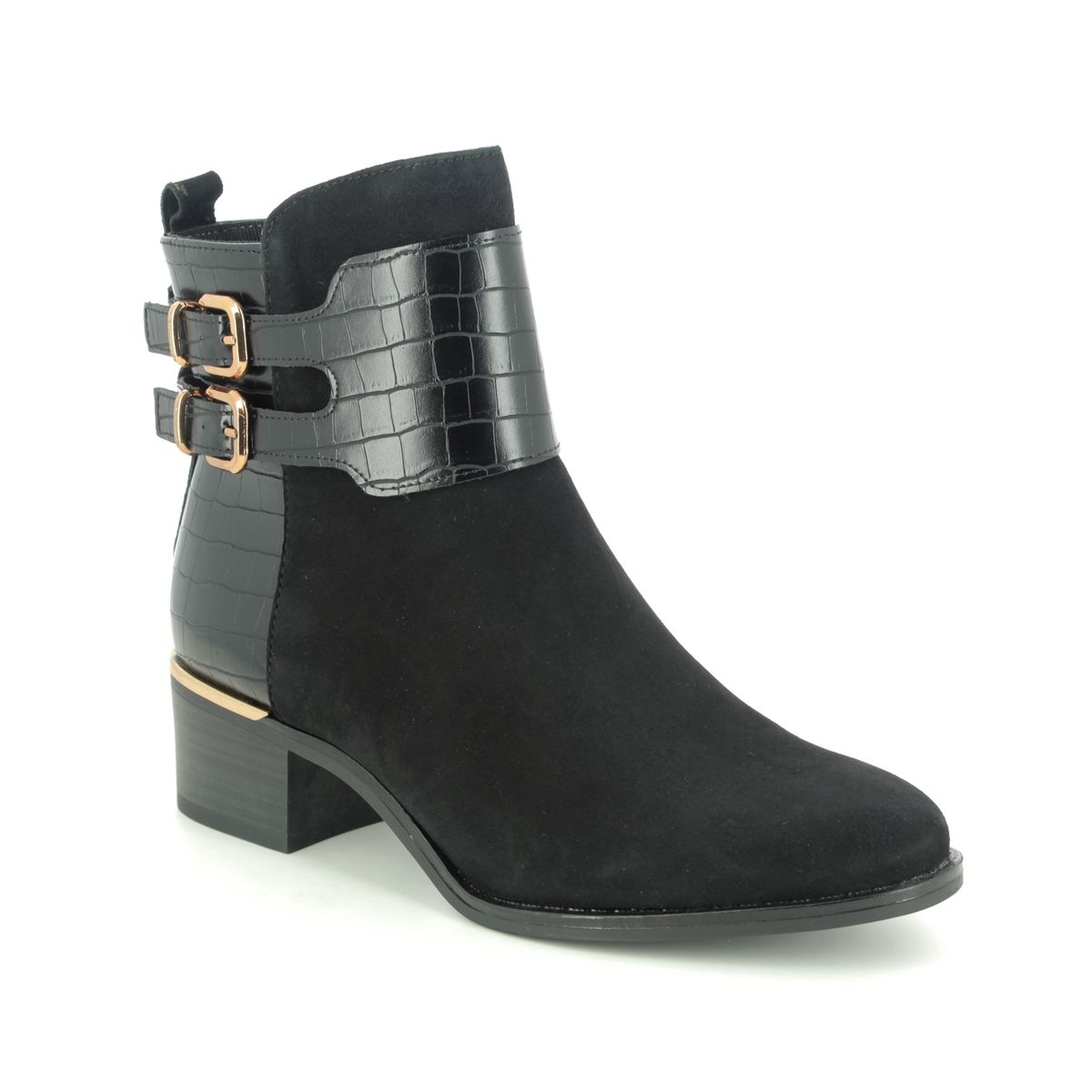 Merchandising til bundet parade Tamaris Baku 25344-25-098 Black Suede Heeled Boots