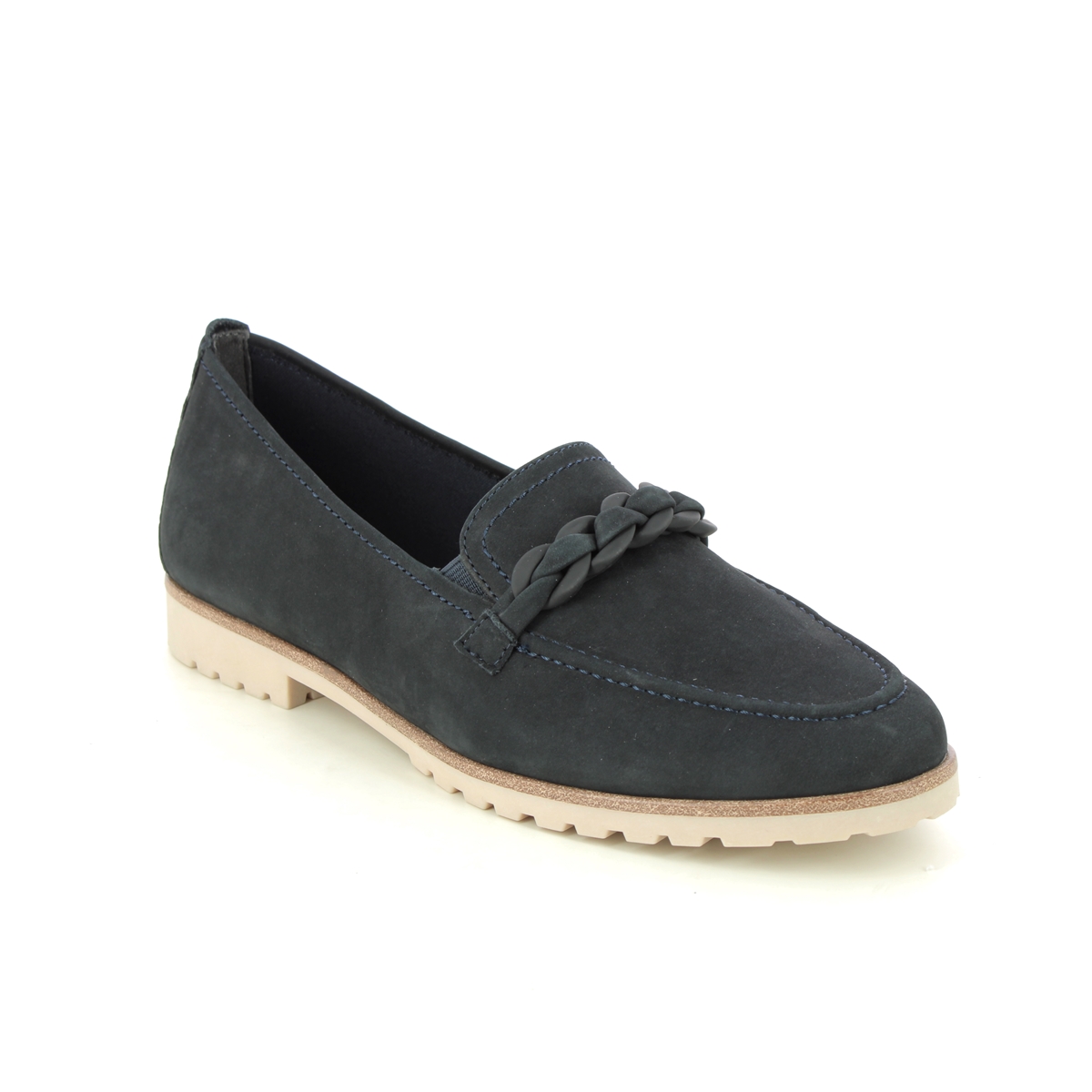 Tamaris Careen Loafer Navy Nubuck Womens Loafers 24200-20-805 In Size 38 In Plain Navy Nubuck