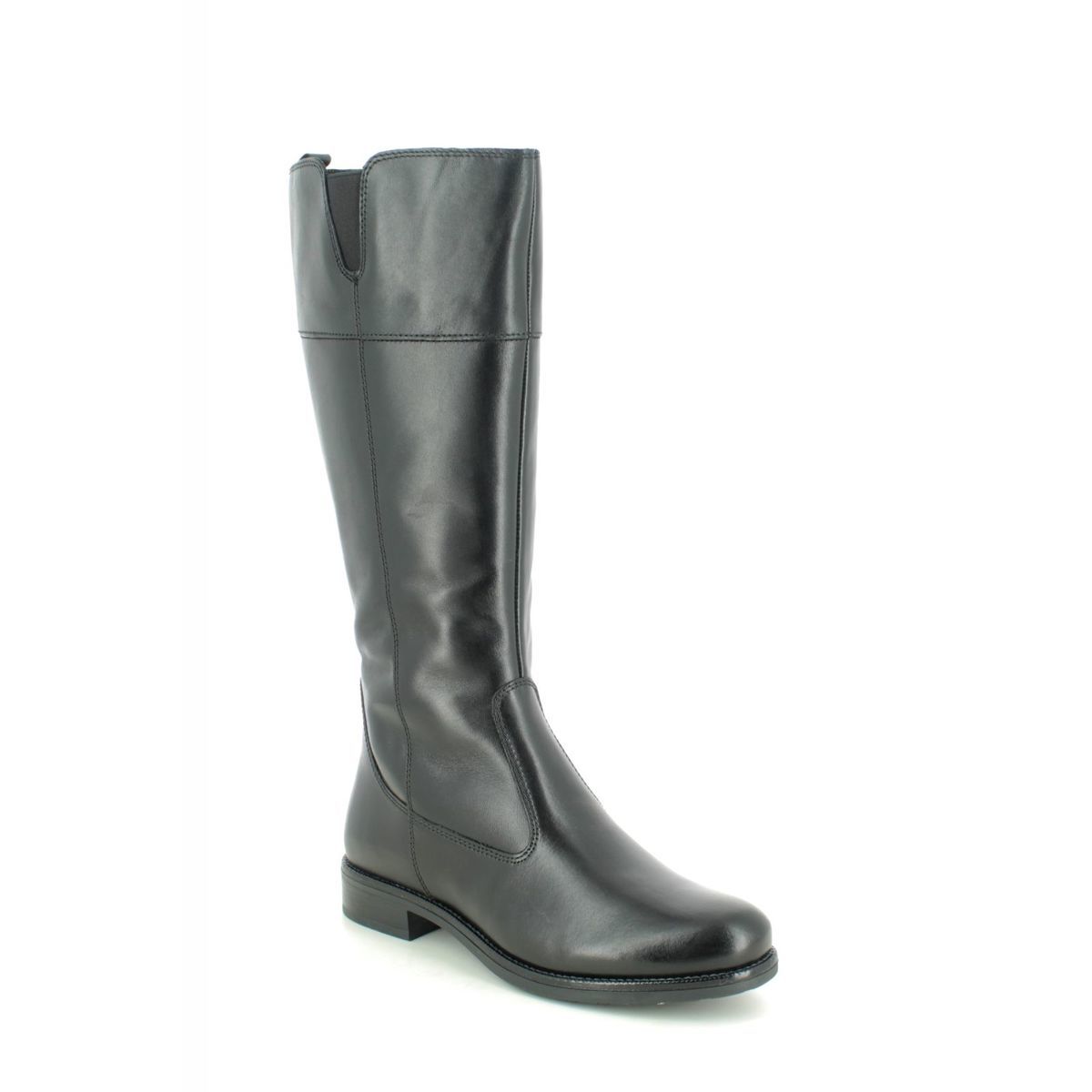 Tamaris Cari Wide Calf 25582-25-001 Black leather knee-high boots
