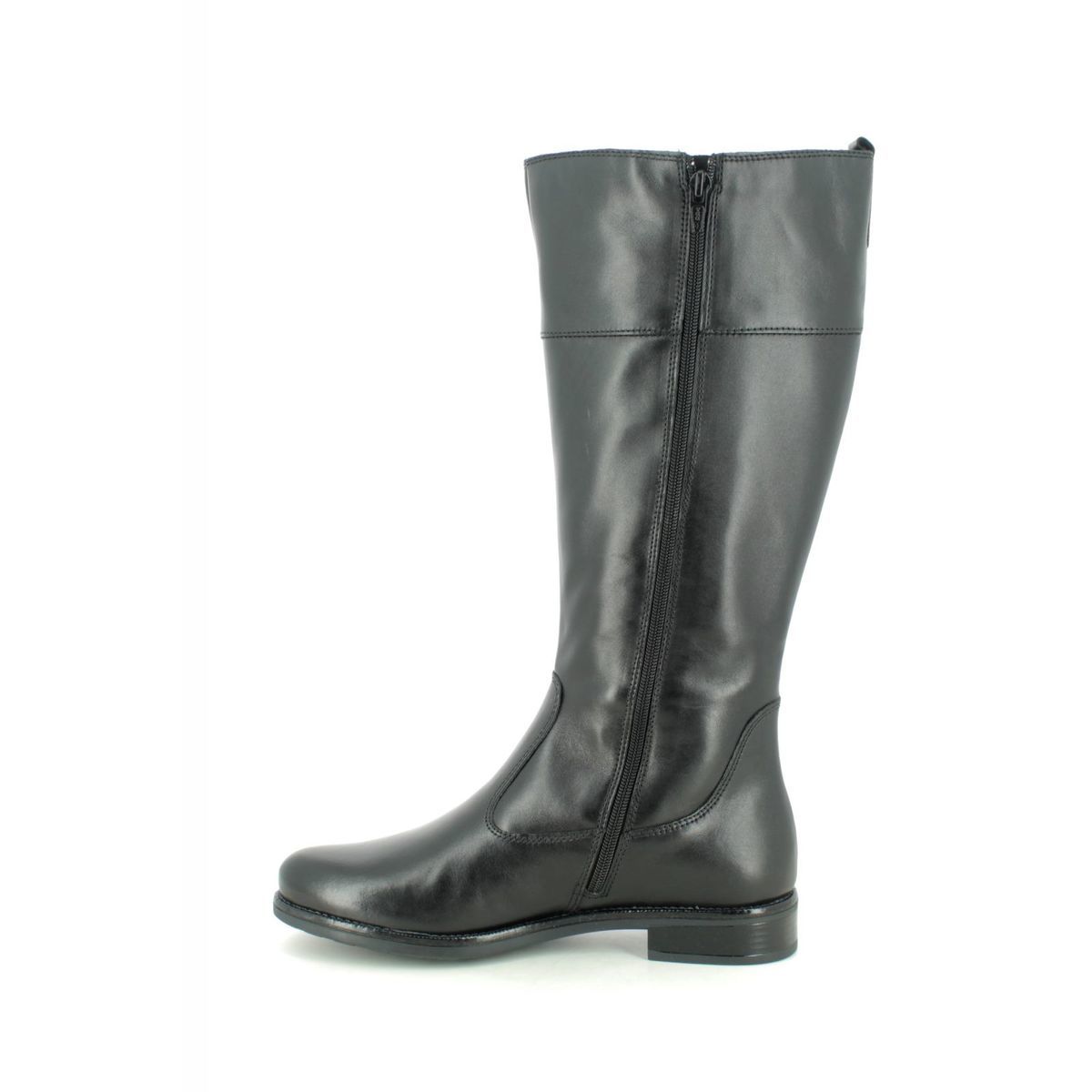 Tamaris Cari Wide Calf 25582-25-001 Black leather knee-high boots