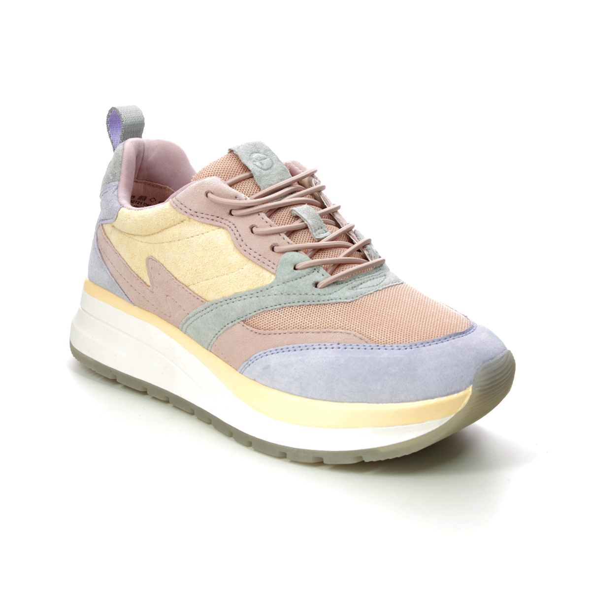 Tamaris Dluxed Yellow multi Womens trainers 23758-28-556 in a Plain Leather and Man-made in Size 38