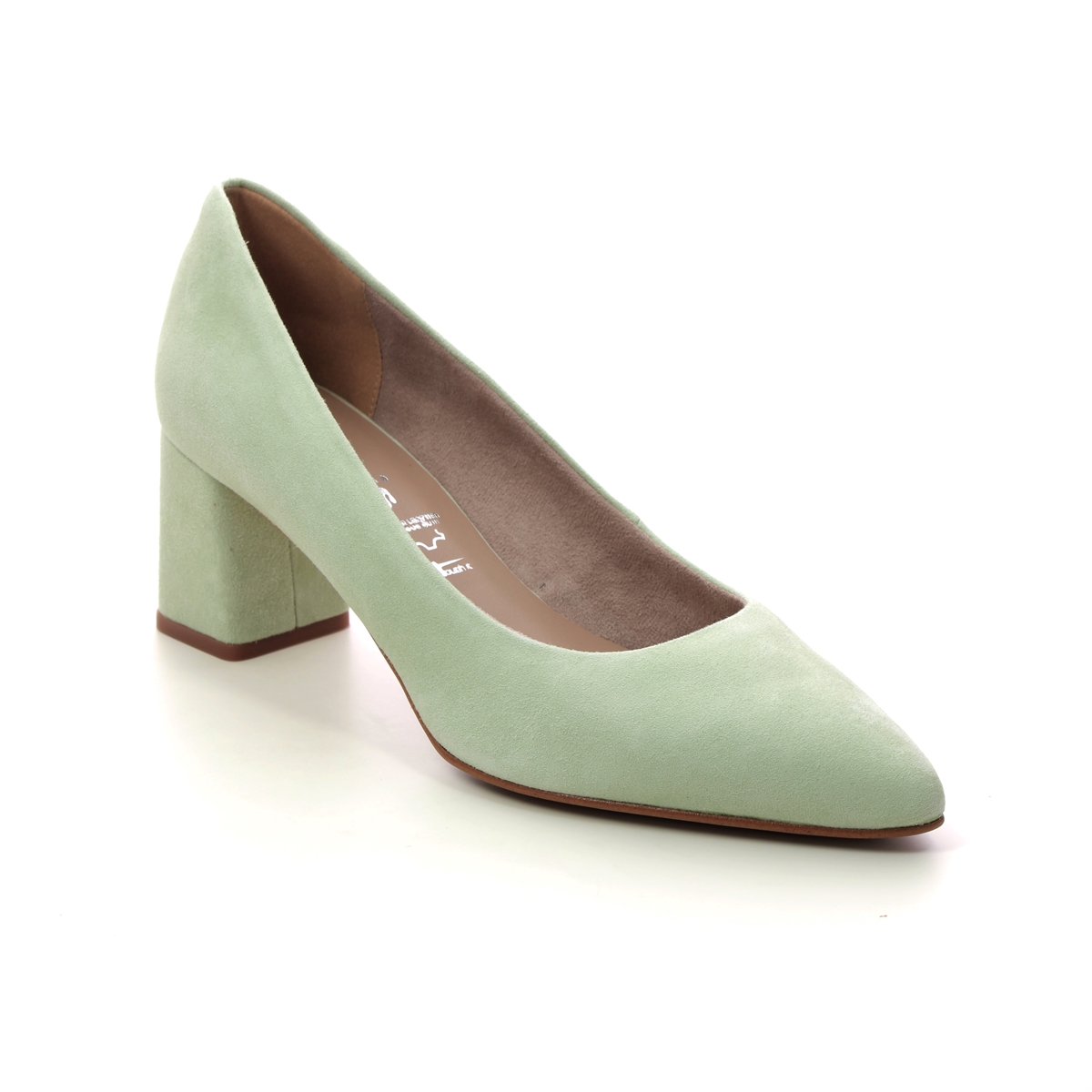 Tamaris Edan Block 65 Mint green Womens Court Shoes 22435-20-760 in a Plain Leather in Size 36