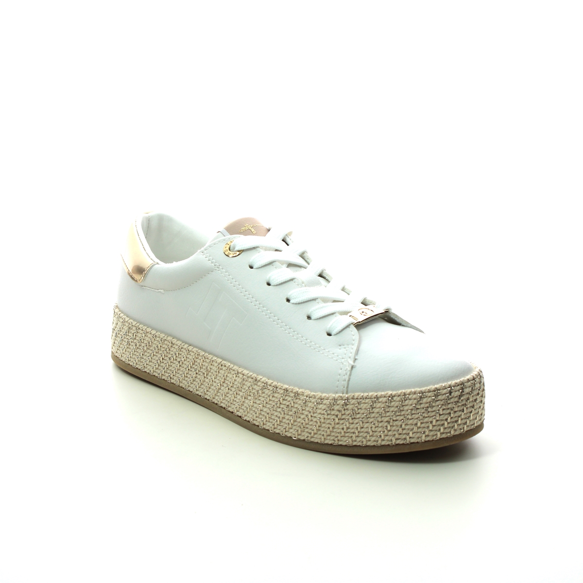 Tamaris Espadrille White Gold Womens Trainers 23713-20-190 In Size 36 In Plain White Gold