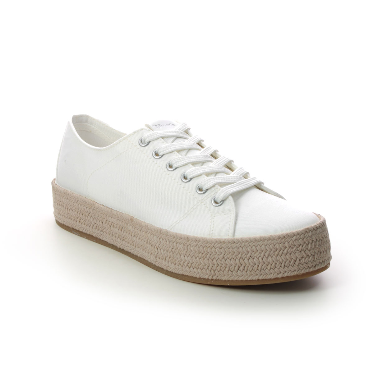 Tamaris Espadrille Off White Womens Trainers 23789-28-109 In Size 40 In Plain Off White