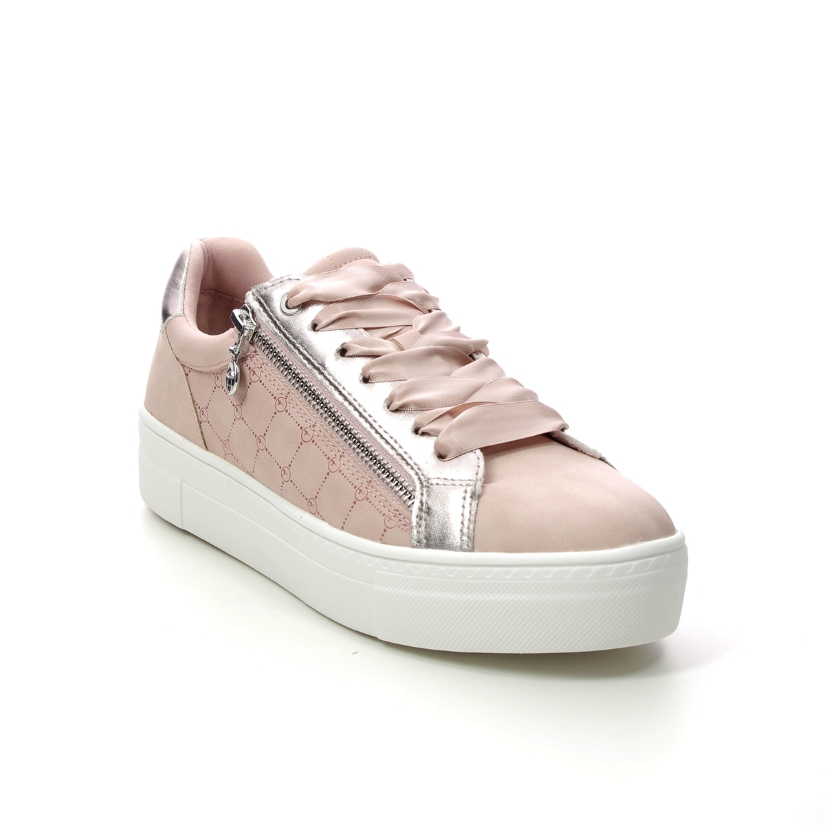 Tamaris Lima Zip Rose gold Womens trainers 23313-28-596 in a Plain Man-made in Size 37