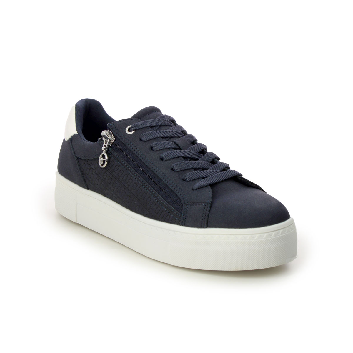 Tamaris Lima Zip Navy Womens trainers 23313-41-805 in a Plain Man-made in Size 41