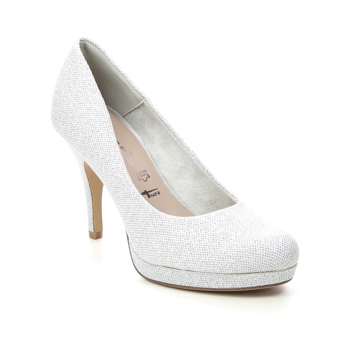 Tamaris Lycoris Silver Glitz Womens High Heels 22447-28-919 In Size 36 In Plain Silver Glitz