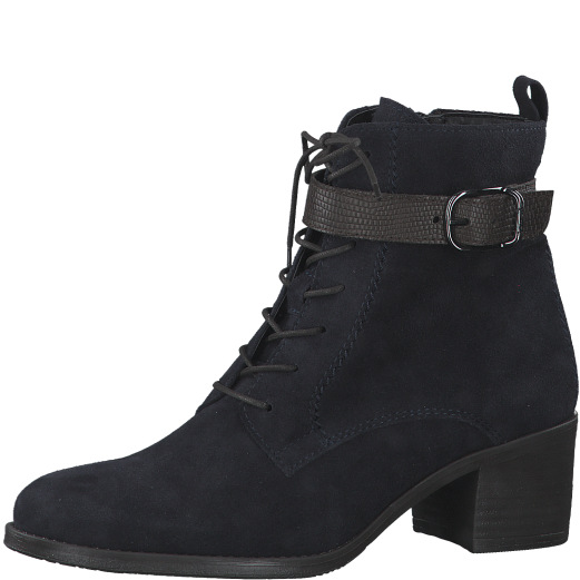 Tamaris Pauletta Lace Navy Suede Womens Lace Up Boots 25114-29-890 in a Plain Leather in Size 37