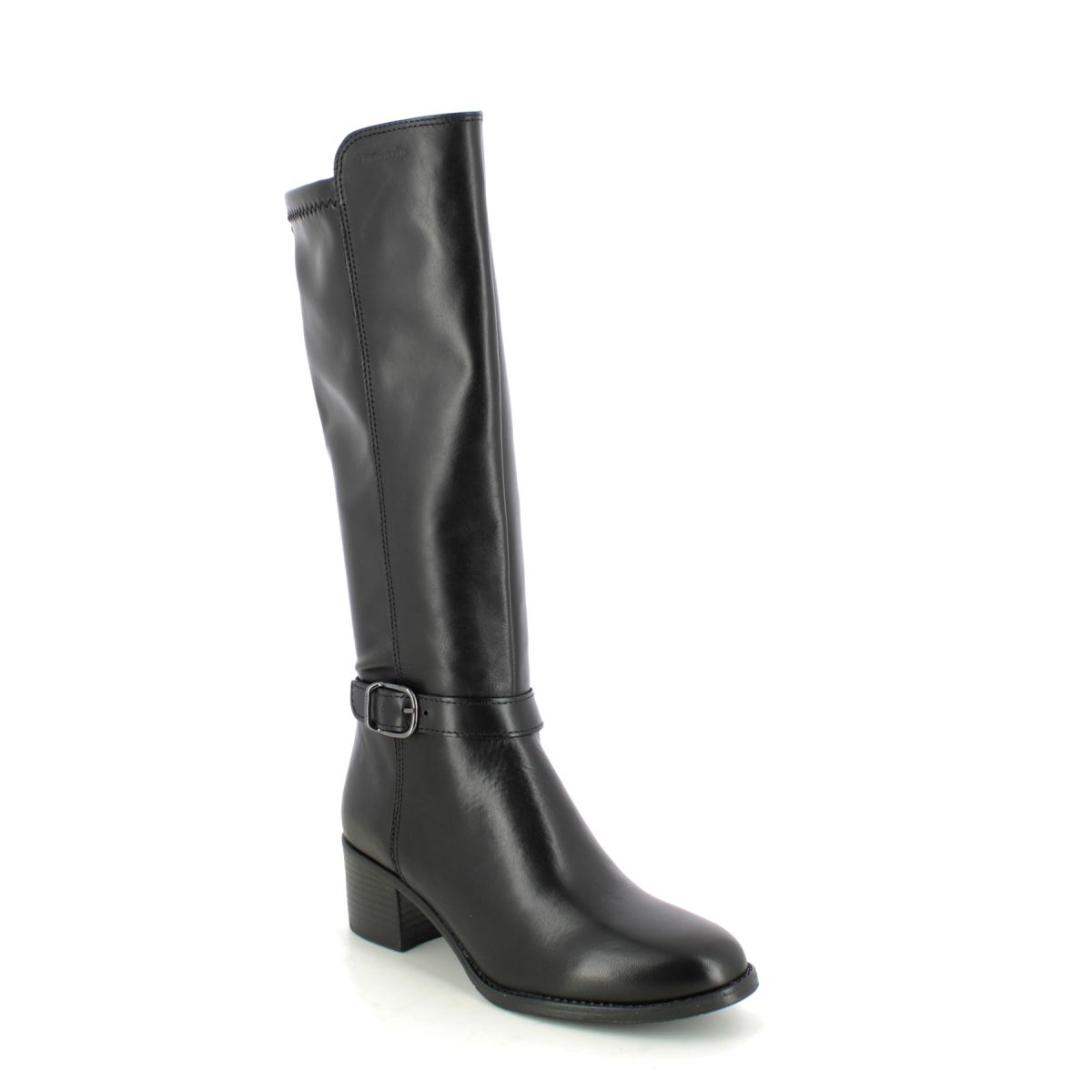 Tamaris Paulettalong Black Leather Womens Knee-High Boots 25530-27-001 In Size 36 In Plain Black Leather