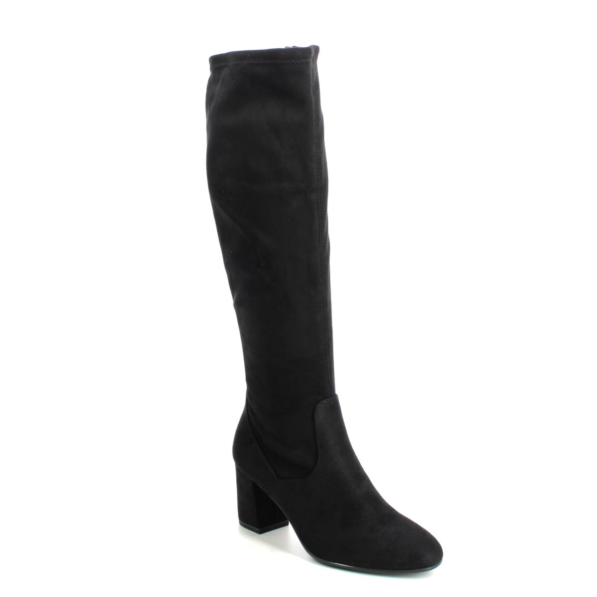 Tamaris Rosalyn Stretch Black Womens Knee-High Boots 25508-41-001 In Size 40 In Plain Black